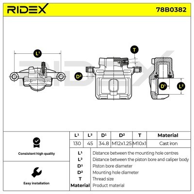 Bremssattel RIDEX 78B0382 78B0382 - foto 6
