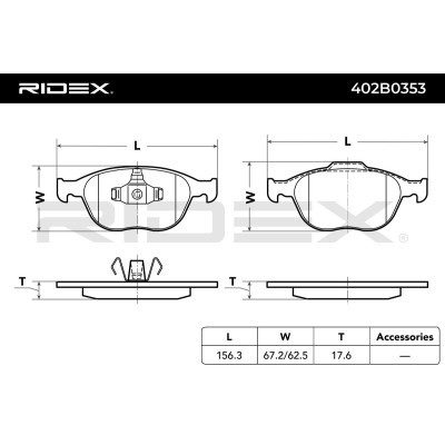 Bremsbeläge Satz RIDEX 402B0353 402B0353 - foto 3