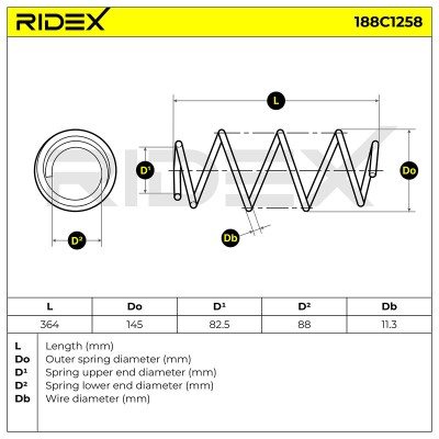 Fahrwerksfeder RIDEX 188C1258 188C1258 - foto 5