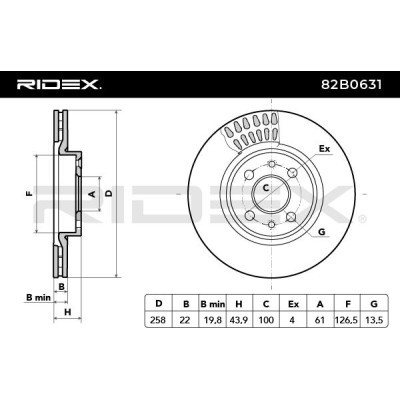 Bremsscheibe RIDEX 82B0631 82B0631 - foto 3