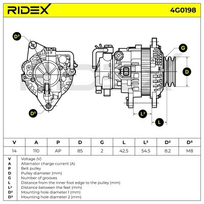 Generator RIDEX 4G0198 4G0198 - foto 7