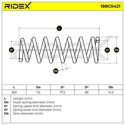 Fahrwerksfeder RIDEX 188C0421 188C0421 - foto 5