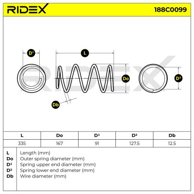 Fahrwerksfeder RIDEX 188C0099 188C0099 - foto 5