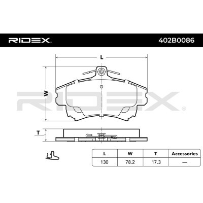 Bremsbeläge Satz RIDEX 402B0086 402B0086 - foto 3