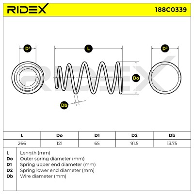 Fahrwerksfeder RIDEX 188C0339 188C0339 - foto 5