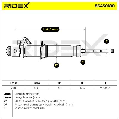 Stoßdämpfer RIDEX 854S0180 854S0180 - foto 8