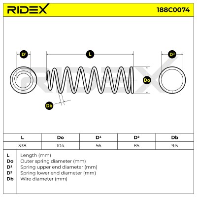 Fahrwerksfeder RIDEX 188C0074 188C0074 - foto 5