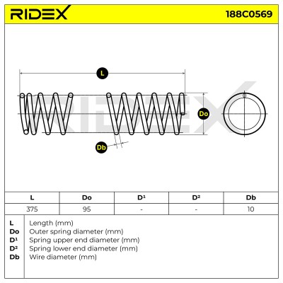 Fahrwerksfeder RIDEX 188C0569 188C0569 - foto 5