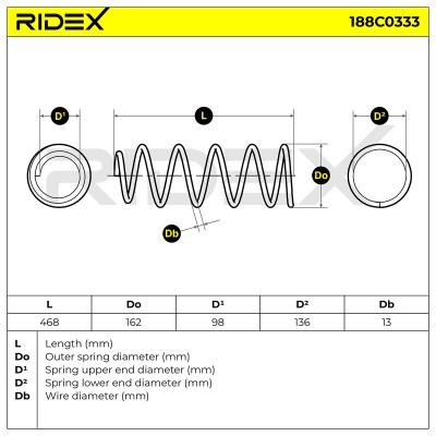 Fahrwerksfeder RIDEX 188C0333 188C0333 - foto 4