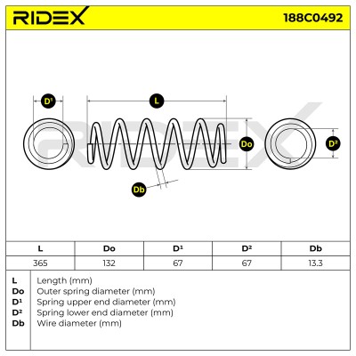 Fahrwerksfeder RIDEX 188C0492 188C0492 - foto 5