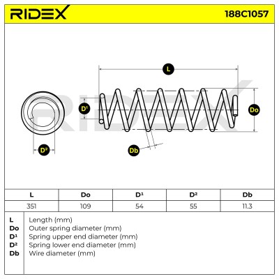Fahrwerksfeder RIDEX 188C1057 188C1057 - foto 4