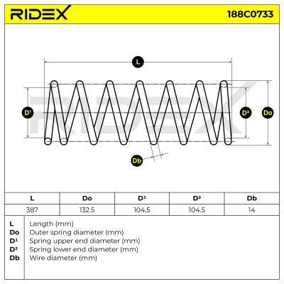 Fahrwerksfeder RIDEX 188C0733 188C0733 - foto 5