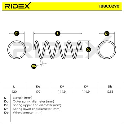 Fahrwerksfeder RIDEX 188C0270 188C0270 - foto 5