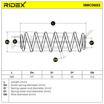 Fahrwerksfeder RIDEX 188C0653 188C0653 - foto 5