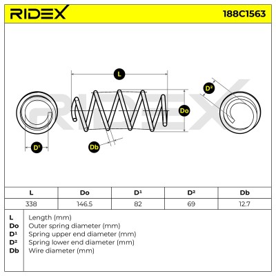 Fahrwerksfeder RIDEX 188C1563 188C1563 - foto 4