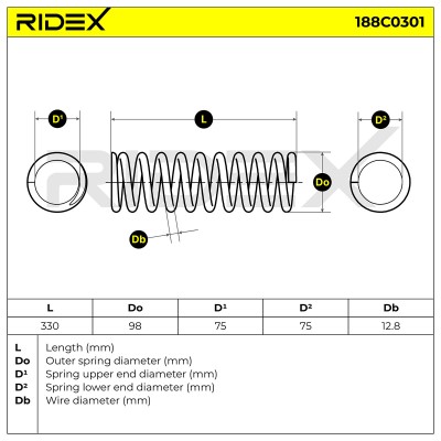 Fahrwerksfeder RIDEX 188C0301 188C0301 - foto 6