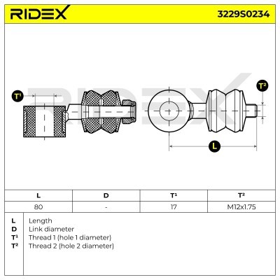 Stabilisator Stange RIDEX 3229S0234 3229S0234 - foto 5