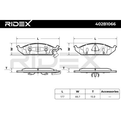 Bremsbeläge Satz RIDEX 402B1066 402B1066 - foto 6