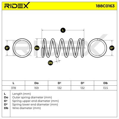 Fahrwerksfeder RIDEX 188C0163 188C0163 - foto 5