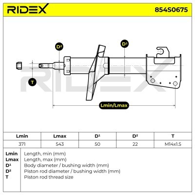 Stoßdämpfer RIDEX 854S0675 854S0675 - foto 8