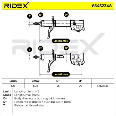 Stoßdämpfer RIDEX 854S2348 854S2348 - foto 8