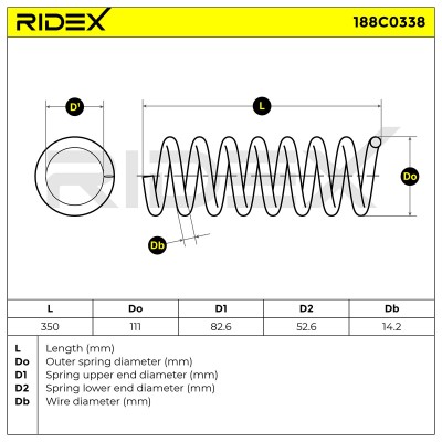 Fahrwerksfeder RIDEX 188C0338 188C0338 - foto 5