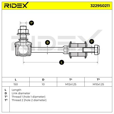 Stabilisator Stange RIDEX 3229S0211 3229S0211 - foto 6