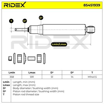 Stoßdämpfer RIDEX 854S1939 854S1939 - foto 8