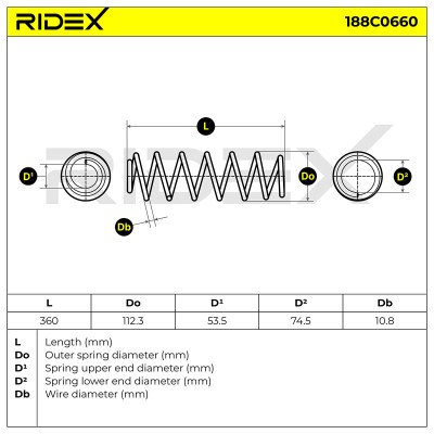 Fahrwerksfeder RIDEX 188C0660 188C0660 - foto 7