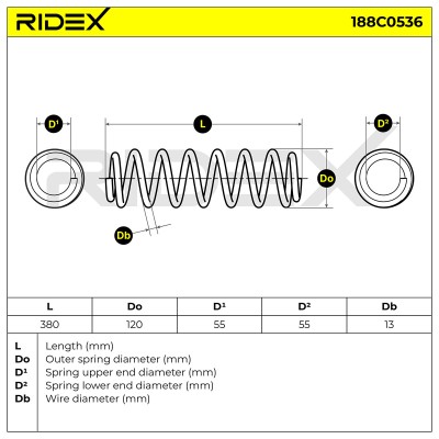 Fahrwerksfeder RIDEX 188C0536 188C0536 - foto 5