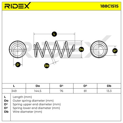 Fahrwerksfeder RIDEX 188C1515 188C1515 - foto 4