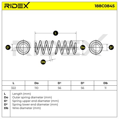 Fahrwerksfeder RIDEX 188C0845 188C0845 - foto 5