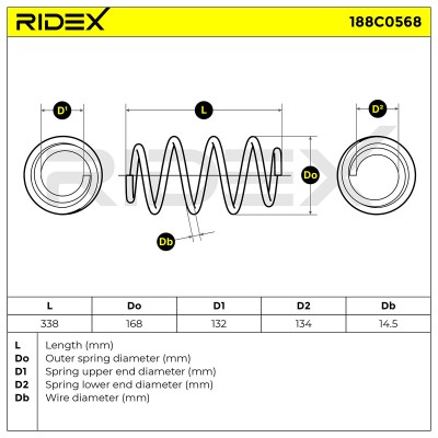 Fahrwerksfeder RIDEX 188C0568 188C0568 - foto 5