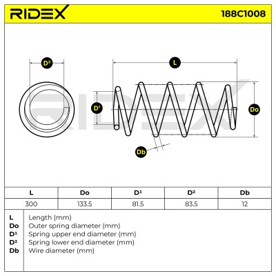 Fahrwerksfeder RIDEX 188C1008 188C1008 - foto 4