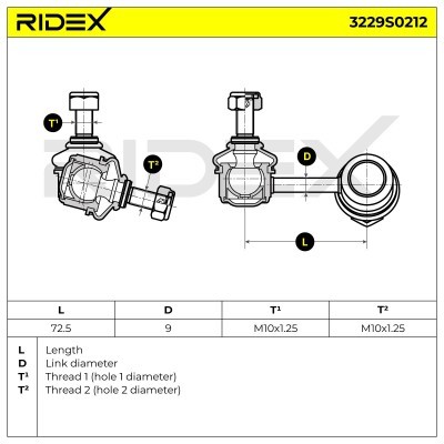 Stabilisator Stange RIDEX 3229S0212 3229S0212 - foto 5
