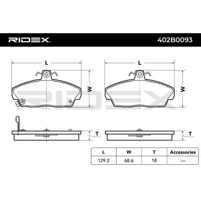 Bremsbeläge Satz RIDEX 402B0093 402B0093 - foto 6
