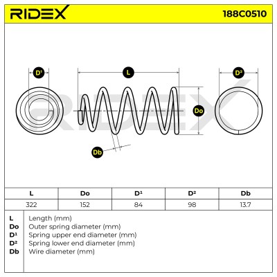 Fahrwerksfeder RIDEX 188C0510 188C0510 - foto 5