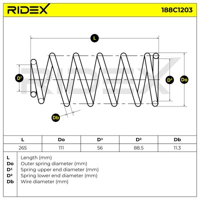 Fahrwerksfeder RIDEX 188C1203 188C1203 - foto 4