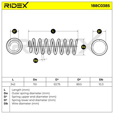 Fahrwerksfeder RIDEX 188C0385 188C0385 - foto 5