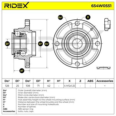 Radlager RIDEX 654W0551 654W0551 - foto 3