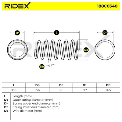 Fahrwerksfeder RIDEX 188C0340 188C0340 - foto 5