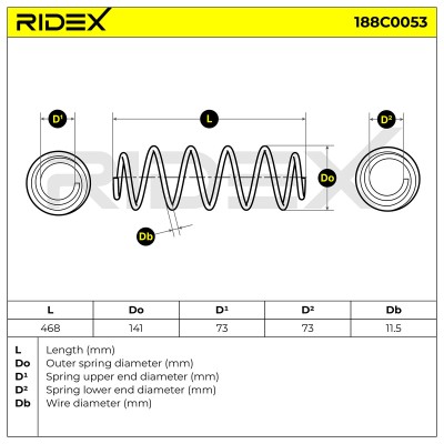 Fahrwerksfeder RIDEX 188C0053 188C0053 - foto 5