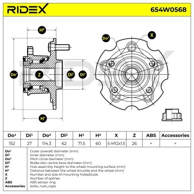 Radlager RIDEX 654W0568 654W0568 - foto 7