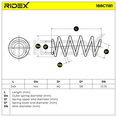Fahrwerksfeder RIDEX 188C1181 188C1181 - foto 5