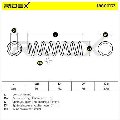 Fahrwerksfeder RIDEX 188C0133 188C0133 - foto 5