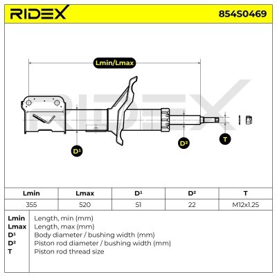 Stoßdämpfer RIDEX 854S0469 854S0469 - foto 9