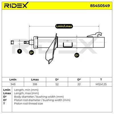 Stoßdämpfer RIDEX 854S0549 854S0549 - foto 5