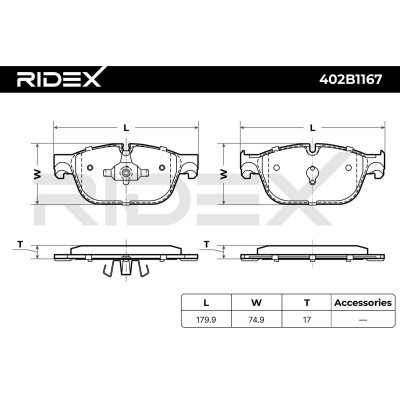 Bremsbeläge Satz RIDEX 402B1167 402B1167 - foto 6