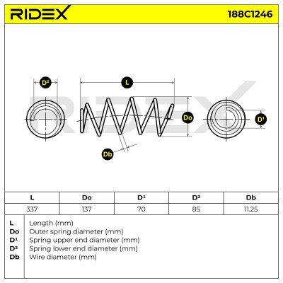 Fahrwerksfeder RIDEX 188C1246 188C1246 - foto 6