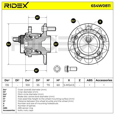 Radlager RIDEX 654W0811 654W0811 - foto 6